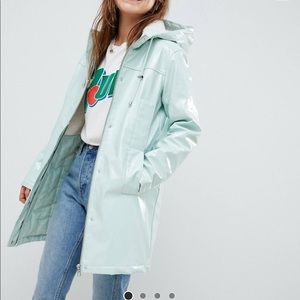 ASOS DESIGN Borg High Shine Rain Jacket